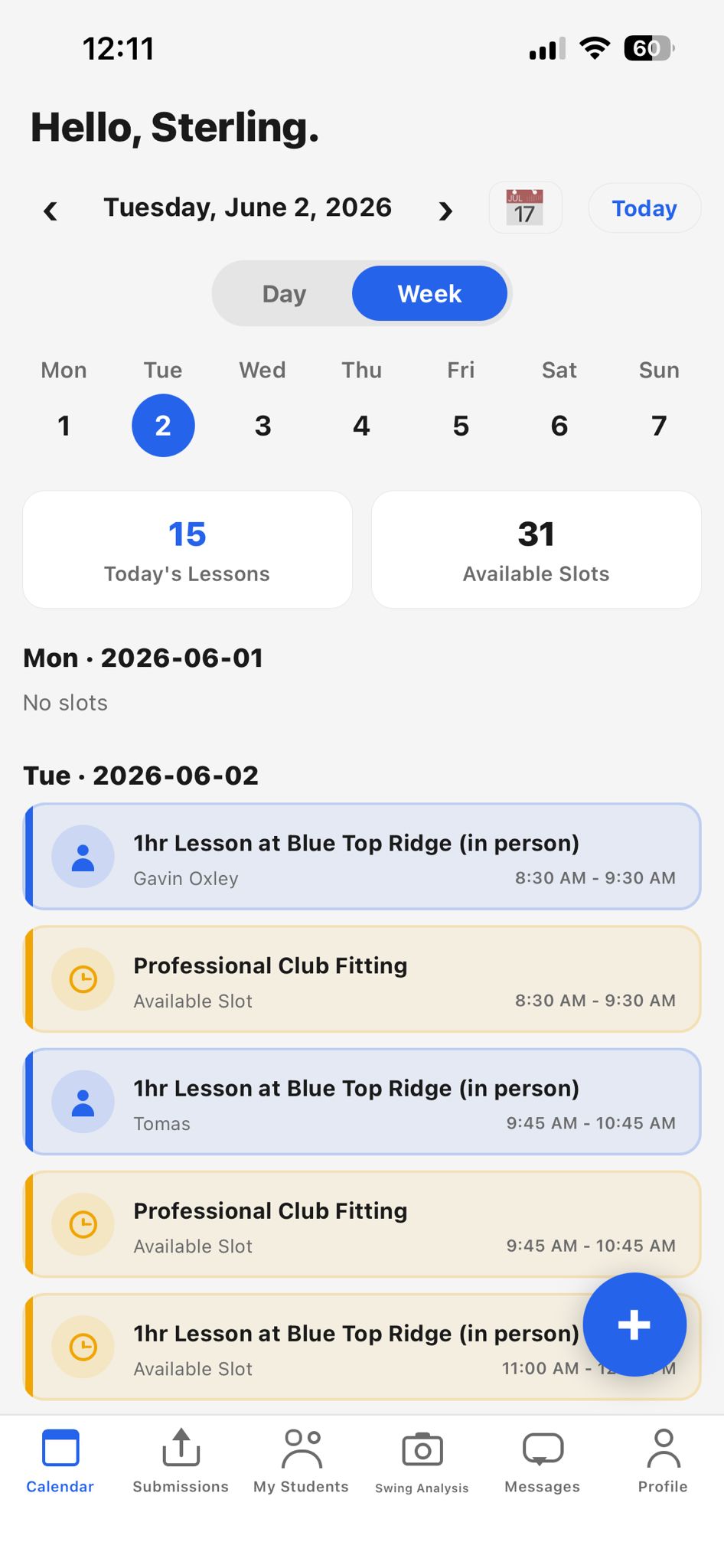 Mobile daily schedule